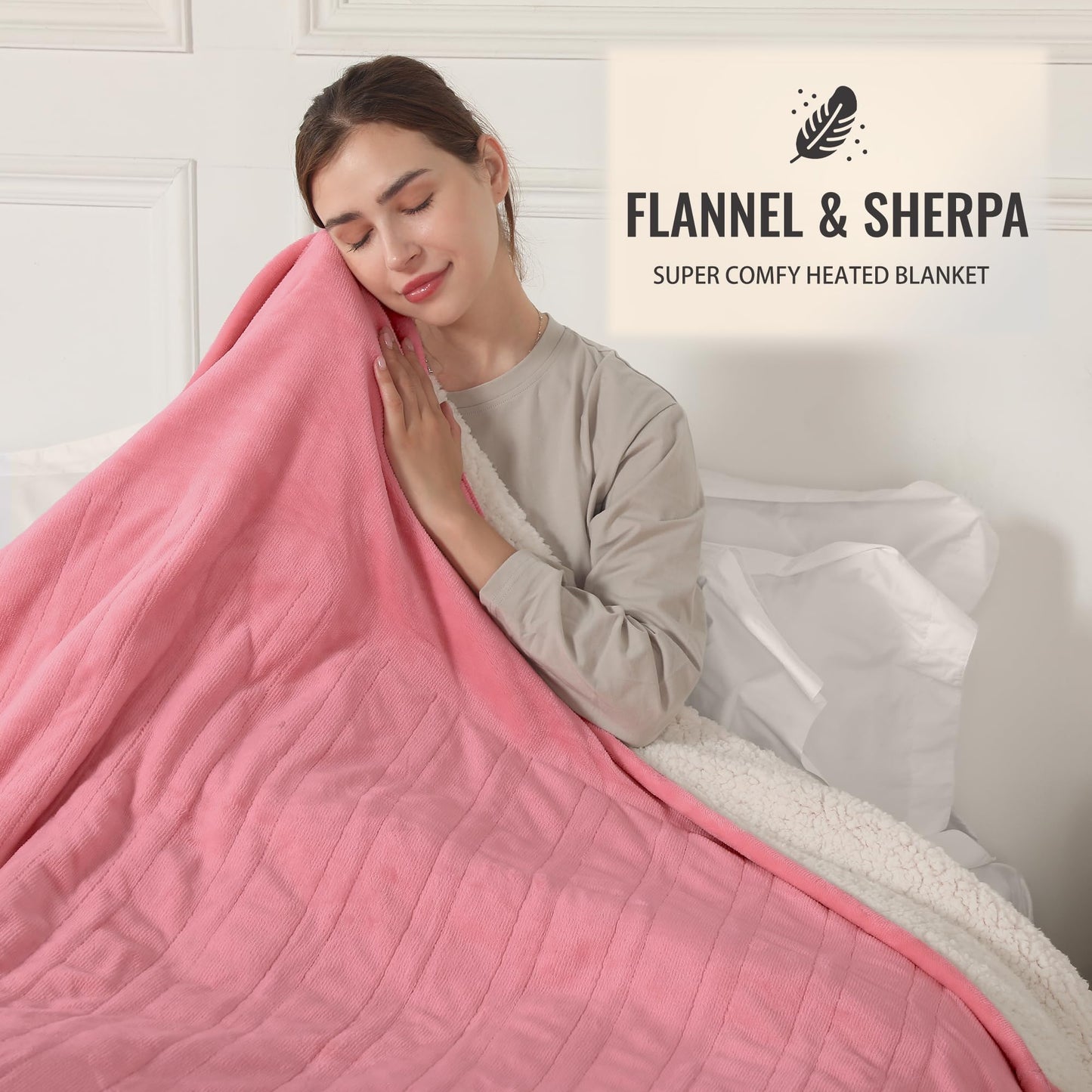 Electric Throw Blanket Heated Blanket Throw with 5 Heating Levels & 4 Hours Auto Off, 50"x60" Heated Throw Blanket with ETL & FCC Certification for Home Office, Machine Washable, Dark Gray