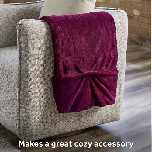 Sunbeam Royal Luxe Cabernet Heated Personal Throw / Blanket, Cozy-Warm, Adjustable Heat Settings