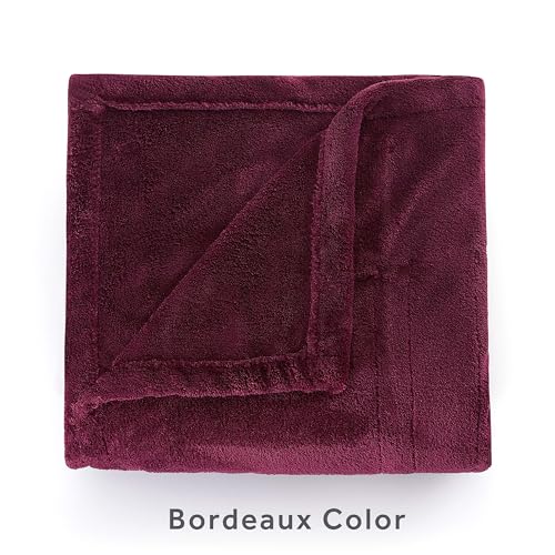 Sunbeam Royal Luxe Cabernet Heated Personal Throw / Blanket, Cozy-Warm, Adjustable Heat Settings