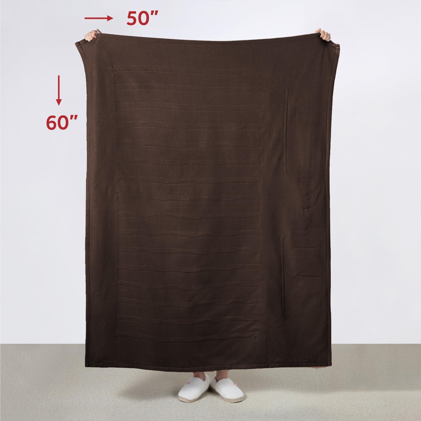 Sunbeam Royal Luxe Cabernet Heated Personal Throw / Blanket, Cozy-Warm, Adjustable Heat Settings