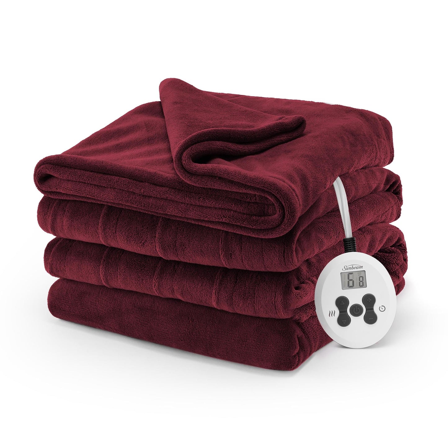 Sunbeam Royal Luxe Cabernet Heated Personal Throw / Blanket, Cozy-Warm, Adjustable Heat Settings