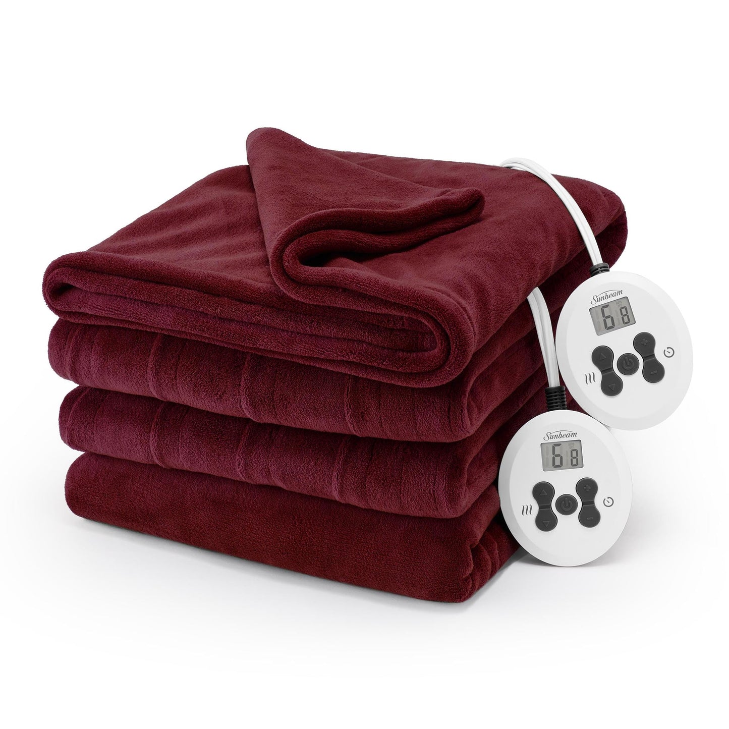 Sunbeam Royal Luxe Cabernet Heated Personal Throw / Blanket, Cozy-Warm, Adjustable Heat Settings