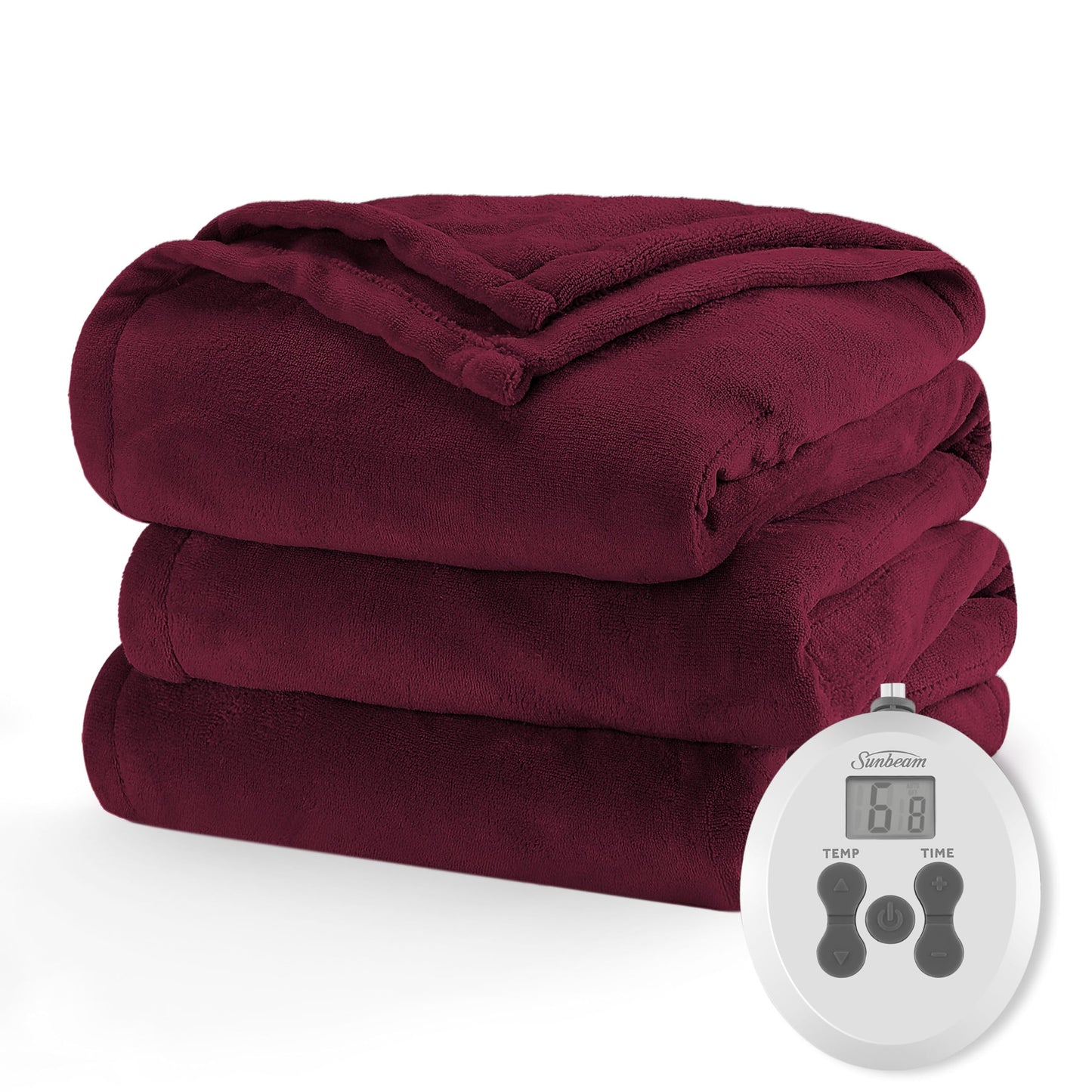 Sunbeam Royal Luxe Cabernet Heated Personal Throw / Blanket, Cozy-Warm, Adjustable Heat Settings