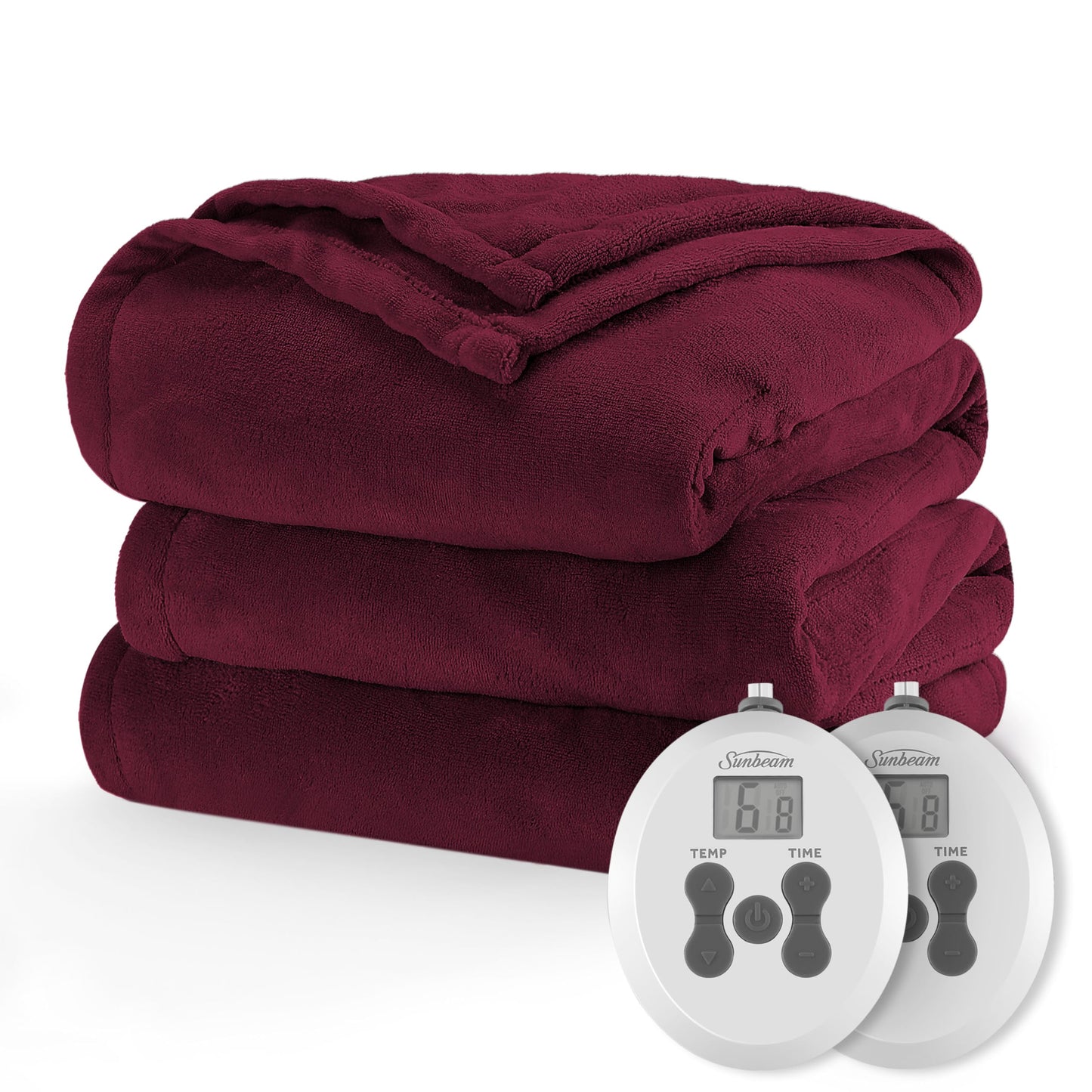 Sunbeam Royal Luxe Cabernet Heated Personal Throw / Blanket, Cozy-Warm, Adjustable Heat Settings