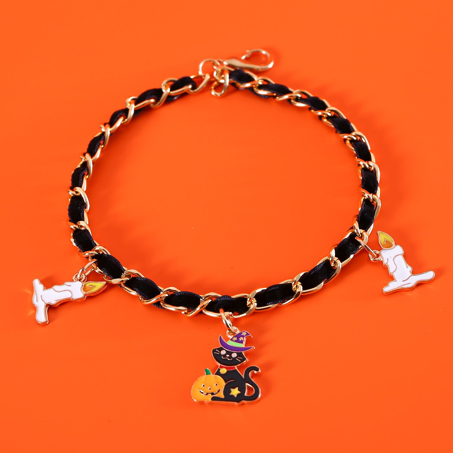 2023 Pet Halloween Collar Velvet Metal Drip Oil Bat Pumpkin Spider Pendant Cat Dog Necklace Accessories