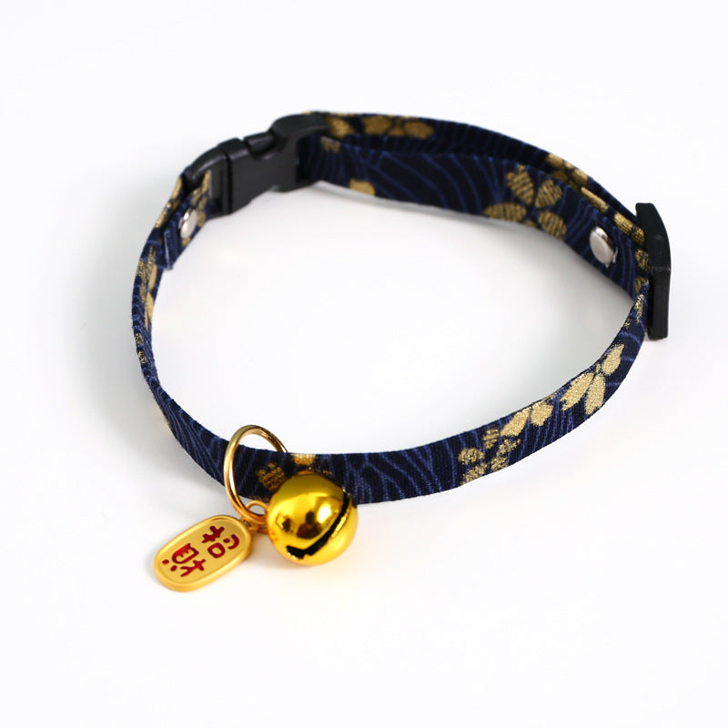 Chinese Style Pet Embroidery Adjustable Bells Cat Dog and Wind Lucky Nafu Collar Accessories Necklace