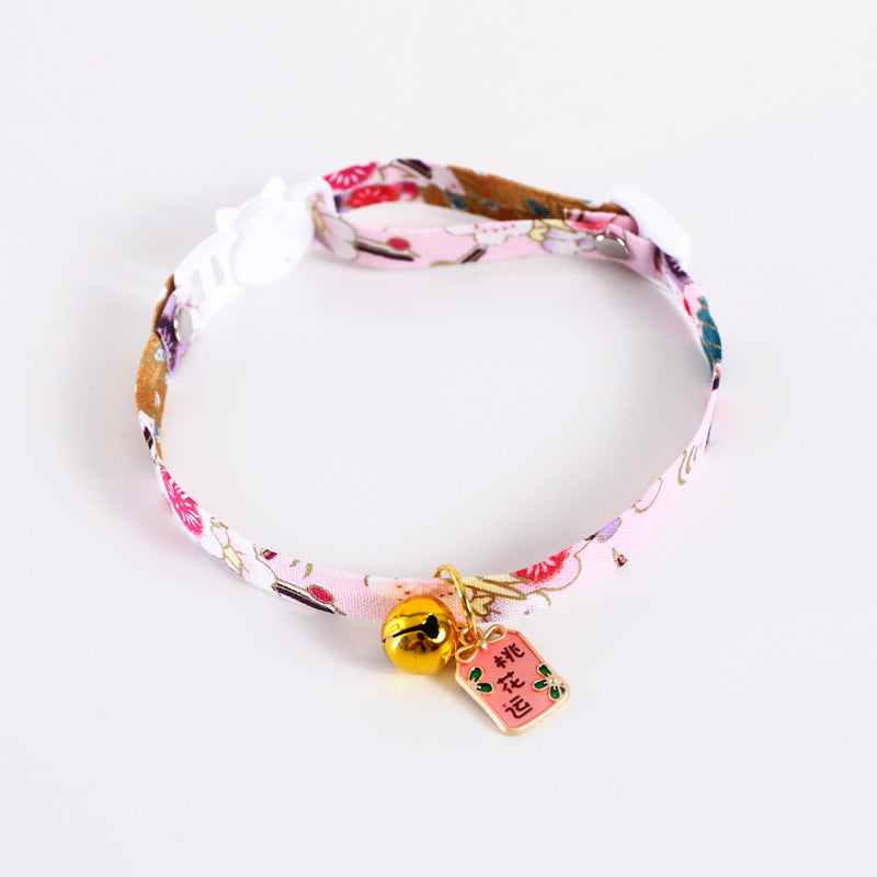 Chinese Style Pet Embroidery Adjustable Bells Cat Dog and Wind Lucky Nafu Collar Accessories Necklace