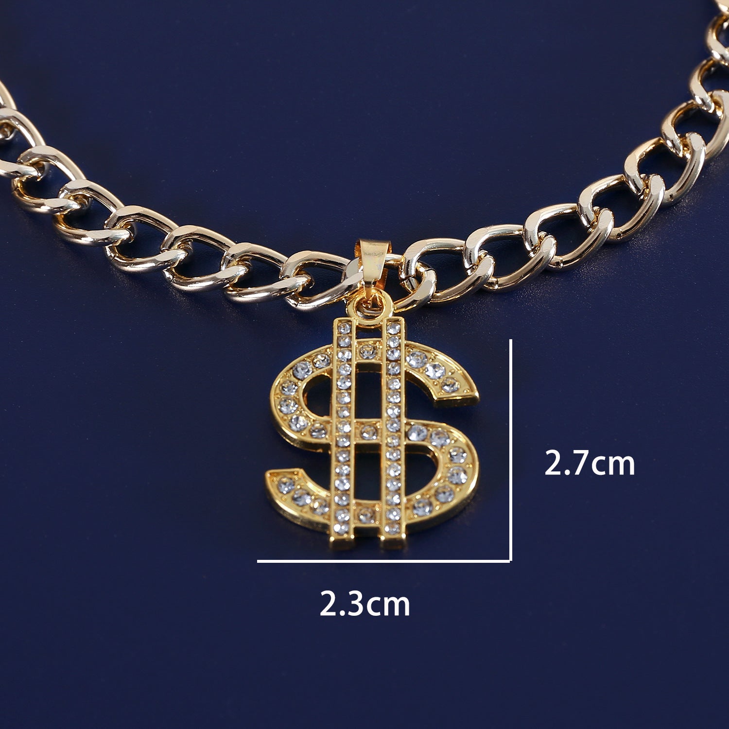 Foreign trade pet metal dollar pendant gold necklace cat magic dog diamond nouveau riche Internet celebrity collar
