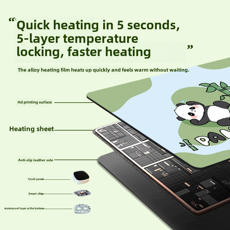 Heated Mouse Pad Hand Warmer, XXL Heated Desk Pad, Electric Warm Desk Mat with 3 Heating Levels for Computer Keyboard, Large Mousepad for Home Office Work