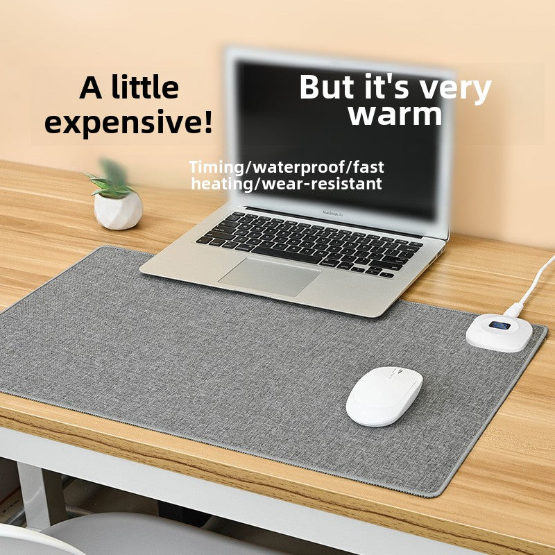 European mouse heating pad, hand warmer table pad on large desk, student writing, cotton and linen heating pad